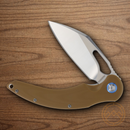 Rough Ryder Linerlock Folding Knife 3.5" 440 Steel Blade Tan G10 Handle.
