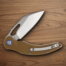 Rough Ryder Linerlock Folding Knife 3.5" 440 Steel Blade Tan G10 Handle.