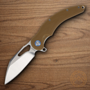 Rough Ryder Linerlock Folding Knife 3.5" 440 Steel Blade Tan G10 Handle.
