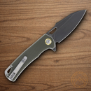 Rough Ryder Linerlock Folding Knife 3" Stainless Steel Blade Green G10 Handle.