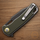 Rough Ryder Linerlock Folding Knife 3" Stainless Steel Blade Green G10 Handle.