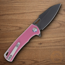 Rough Ryder Linerlock Folding Knife 3" Stainless Steel Blade Pink G10 Handle.