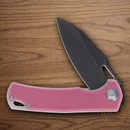 Rough Ryder Linerlock Folding Knife 3" Stainless Steel Blade Pink G10 Handle.