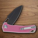 Rough Ryder Linerlock Folding Knife 3" Stainless Steel Blade Pink G10 Handle.