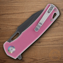 Rough Ryder Linerlock Folding Knife 3" Stainless Steel Blade Pink G10 Handle.