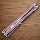 Rough Ryder Linerlock Folding Knife 3" Stainless Steel Blade Pink G10 Handle.