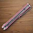 Rough Ryder Linerlock Folding Knife 3" Stainless Steel Blade Pink G10 Handle.