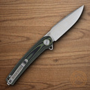 Rough Ryder Linerlock Folding Knife 3.25" 440 Steel Blade Black/Green G10 Handle.