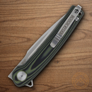 Rough Ryder Linerlock Folding Knife 3.25" 440 Steel Blade Black/Green G10 Handle.