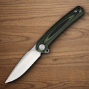 Rough Ryder Linerlock Folding Knife 3.25" 440 Steel Blade Black/Green G10 Handle.