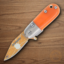 Rough Ryder Mean Tangerine Folding Knife 1.38" Stainless Steel Blade Orange Acrylic Handle.