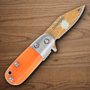 Rough Ryder Mean Tangerine Folding Knife 1.38" Stainless Steel Blade Orange Acrylic Handle.
