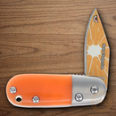 Rough Ryder Mean Tangerine Folding Knife 1.38" Stainless Steel Blade Orange Acrylic Handle.
