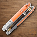 Rough Ryder Mean Tangerine Folding Knife 1.38" Stainless Steel Blade Orange Acrylic Handle.