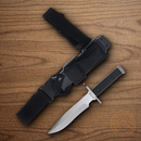 Rough Ryder Combat Fixed Knife 7.5" Stainless Steel Blade Black G10 Handle.