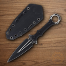Rough Ryder Fixed Dagger 4.25" Stainless Steel Blade Black G10 Handle.