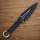 Rough Ryder Fixed Dagger 4.25" Stainless Steel Blade Black G10 Handle.