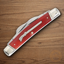 Rough Ryder Long Rifle Congress Pocket Knife Stainless Steel Blades Red Bone Handle.