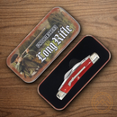 Rough Ryder Long Rifle Congress Pocket Knife Stainless Steel Blades Red Bone Handle.