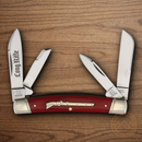 Rough Ryder Long Rifle Congress Pocket Knife Stainless Steel Blades Red Bone Handle.