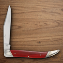 Rough Ryder Long Rifle Large Toothpick Folding Knife Stainless Steel Blades Red Bone Handle.