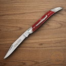 Rough Ryder Long Rifle Large Toothpick Folding Knife Stainless Steel Blades Red Bone Handle.