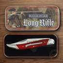 Rough Ryder Long Rifle Large Toothpick Folding Knife Stainless Steel Blades Red Bone Handle.