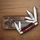 Rough Ryder Long Rifle Stockman Pocket Knife Stainless Steel Blades Red Bone Handle.