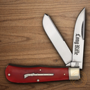 Rough Ryder Long Rifle Jumbo Trapper Pocket Knife Stainless Steel Blades Red Bone Handle.