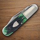 Rough Ryder Bluegill Barlow Pocket Knife Stainless Steel Blades Blue/Green Bone Handle.
