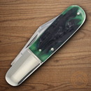 Rough Ryder Bluegill Barlow Pocket Knife Stainless Steel Blades Blue/Green Bone Handle.