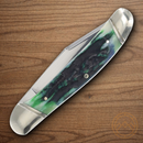 Rough Ryder Bluegill Copperhead Pocket Knife Stainless Steel Blades Blue/Green Bone Handle.