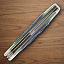 Rough Ryder Bluegill Trapper Pocket Knife Stainless Steel Blades Blue/Green Bone Handle.