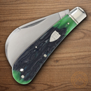 Rough Ryder Bluegill Hawkbill Folding Knife Stainless Steel Blade Blue/Green Bone Handle.