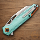 Rough Ryder Miami Fast Folding Knife 3.25" D2 Tool Steel Blade Teal Aluminum Handle.