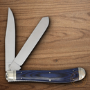 Rough Ryder 30th Anniversary Trapper Pocket Knife Stainless Steel Blades Blue Pakkawood Handle.