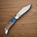 Rough Ryder Deer Slayer Pandora Swirl Folding Knife Stainless Steel Blade Blue Resin/Wood Handle.