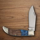 Rough Ryder Deer Slayer Pandora Swirl Folding Knife Stainless Steel Blade Blue Resin/Wood Handle.