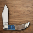 Rough Ryder Deer Slayer Pandora Swirl Folding Knife Stainless Steel Blade Blue Resin/Wood Handle.