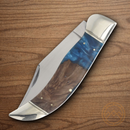 Rough Ryder Deer Slayer Pandora Swirl Folding Knife Stainless Steel Blade Blue Resin/Wood Handle.