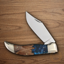 Rough Ryder Deer Slayer Pandora Swirl Folding Knife Stainless Steel Blade Blue Resin/Wood Handle.