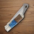 Rough Ryder Pandora Swirl Folding Knife 3.75 Stainless Steel Blade Blue Resin/Wood Handle.