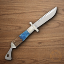 Rough Ryder Pandora Swirl Folding Knife 3.75 Stainless Steel Blade Blue Resin/Wood Handle.