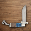 Rough Ryder Pandora Swirl Folding Knife 3.75 Stainless Steel Blade Blue Resin/Wood Handle.