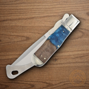 Rough Ryder Pandora Swirl Folding Knife 3.75 Stainless Steel Blade Blue Resin/Wood Handle.