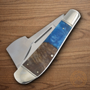 Rough Ryder Pandora Swirl Pocket Knife Stainless Steel Blades Blue Resin/Wood Handle.