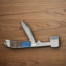 Rough Ryder Pandora Swirl Pocket Knife Stainless Steel Blades Blue Resin/Wood Handle.