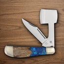 Rough Ryder Pandora Swirl Pocket Knife Stainless Steel Blades Blue Resin/Wood Handle.