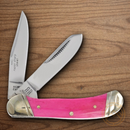 Rough Ryder Tiny Trapper Pocket Knife Stainless Steel Blades Pink Bone Handle