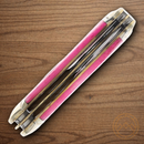 Rough Ryder Tiny Trapper Pocket Knife Stainless Steel Blades Pink Bone Handle